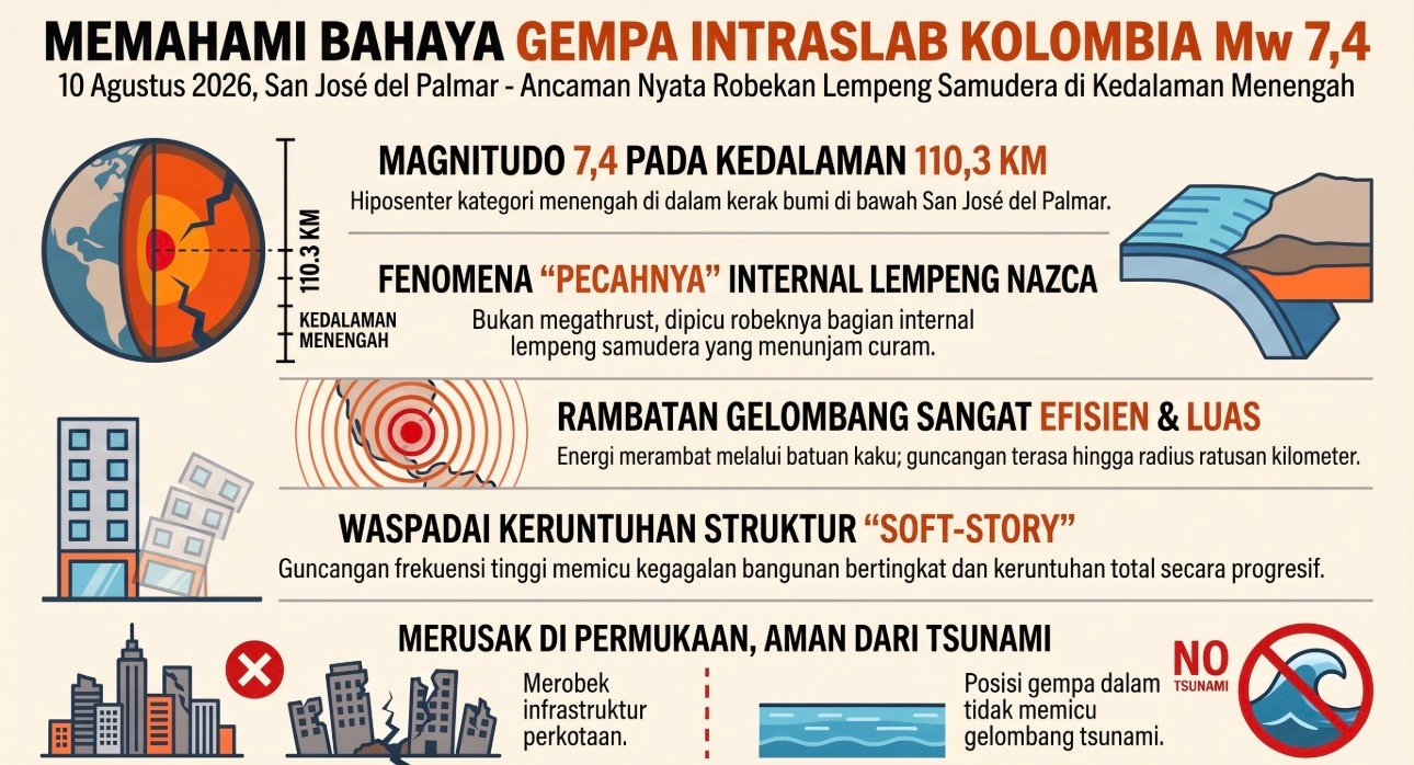 Ancaman Gempa Intraslab Kolombia Mw 7,4 dan Alarm Kesiapsiagaan Mitigasi Bencana Indonesia