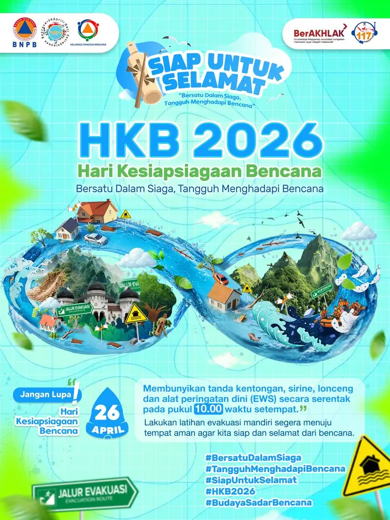 Sirine Pukul 10 Pagi, Gebrakan HKB 2026 untuk Indonesia Tangguh Bencana
